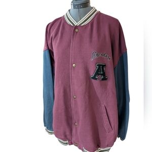 GAP Vintage Y2K Men's Varsity Sweater Jacket  Blue Red Size XL Embroidered